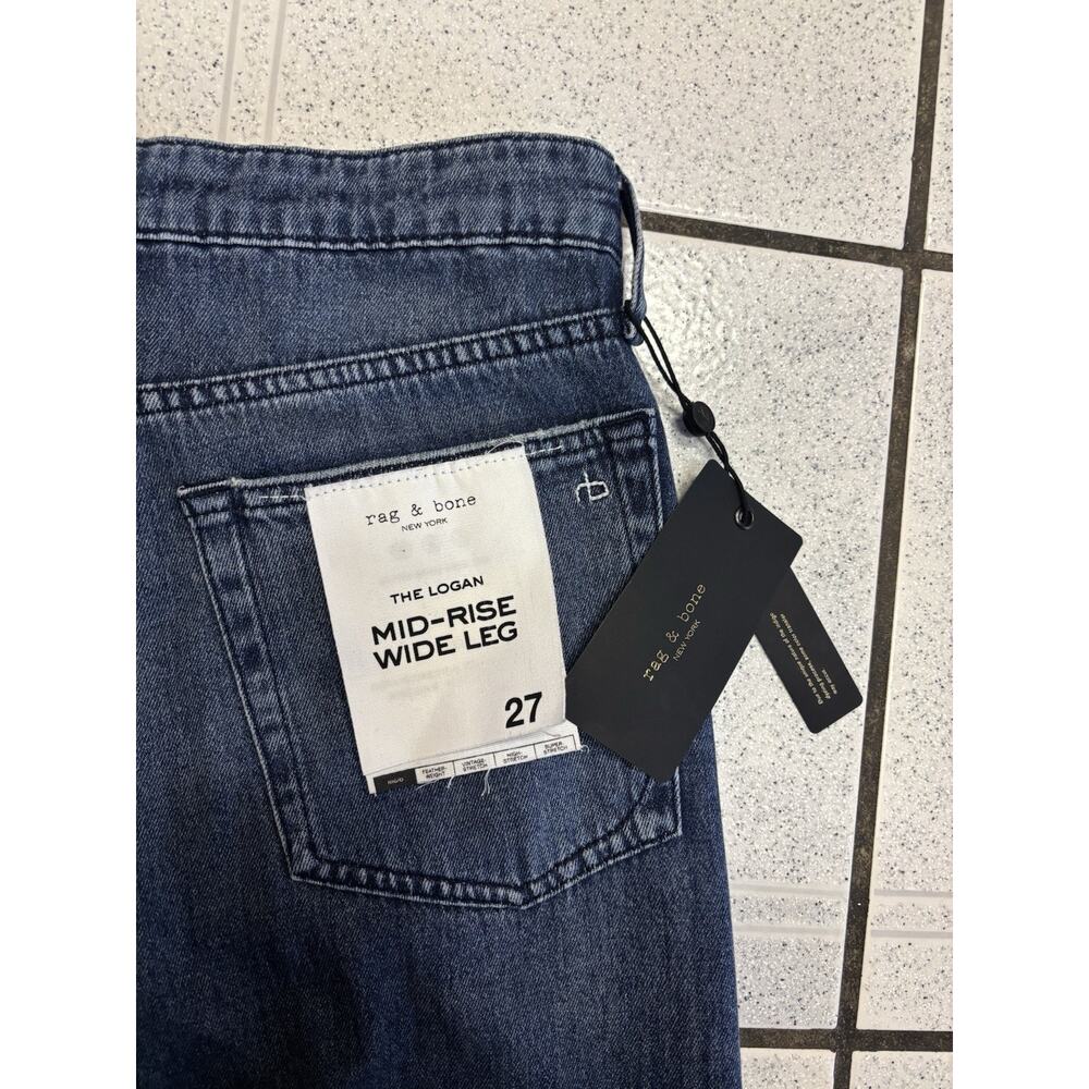 Rag & Bone The Logan Jeans Women Mid-Rise Wide Leg Denim Size 27 New - Picture 7 of 10